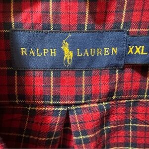 Ralph Lauren Men's Red Plaid Shirt Size XXL